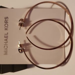 Michael Kors Stainless steel rose Gold tone Xl Hoop Earrings